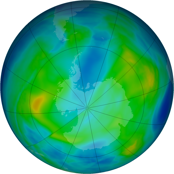 Antarctic ozone map for 02 June 2006